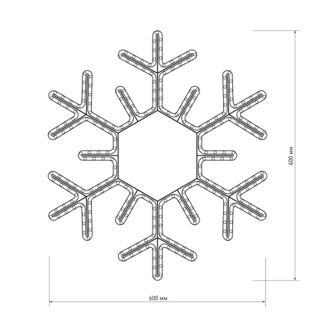Фигура ARD-SNOWFLAKE-M5-600x600-216LED White (230V, 15W) (Ardecoled, IP65)