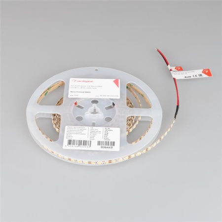 Светодиодная лента RZ-A120-6mm 12V Warm3000 (12 W/m, IP20, 2835, 5m) (Arlight, 12 Вт/м, IP20)