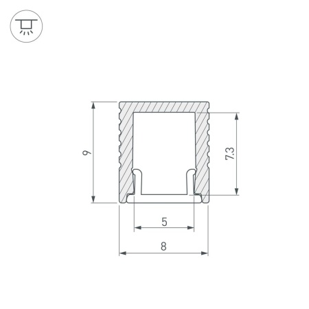Профиль SL-MINI-8-2000 ANOD BLACK (Arlight, Алюминий)