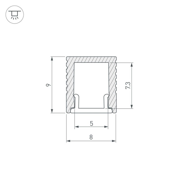 Профиль SL-MINI-8-2000 ANOD BLACK (Arlight, Алюминий)