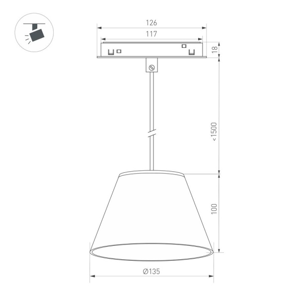 Светильник MAG-ORIENT-OLLAS-HANG-5W Day4000 (BK-GR, 80 deg, 48V) (Arlight, IP20 Металл, 3 года)
