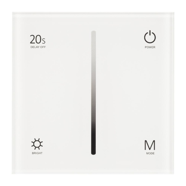 Панель SMART-P6-DIM-G-IN White (12-24V, 4x3A, Sens, 2.4G) (Arlight, IP20 Пластик, 5 лет)