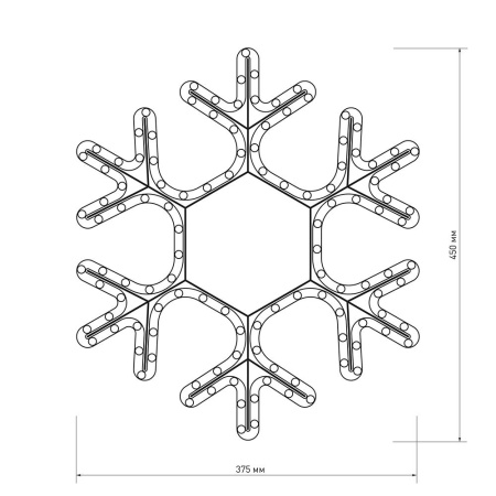Фигура ARD-SNOWFLAKE-M7-450x375-108LED Warm (230V, 6.5W) (Ardecoled, IP65)