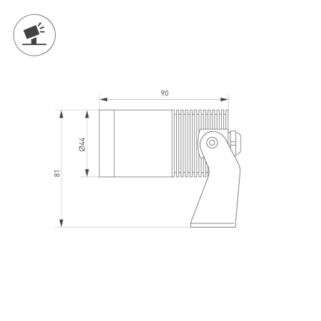 Светильник ALT-RAY-R44-8W Warm3000 (DG, 33 deg, 230V) (Arlight, IP67 Металл, 3 года)