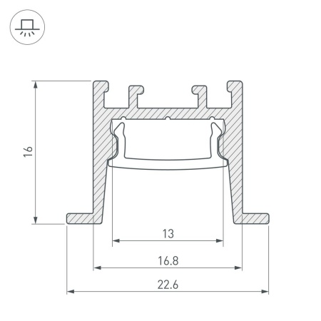 Профиль SL-COMFORT-2316-F-2000 ANOD BLACK (Arlight, Алюминий)