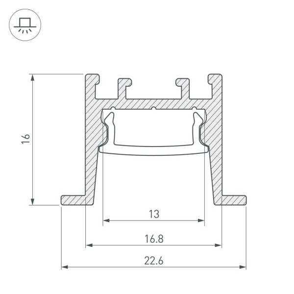 Профиль SL-COMFORT-2316-F-2000 ANOD BLACK (Arlight, Алюминий)