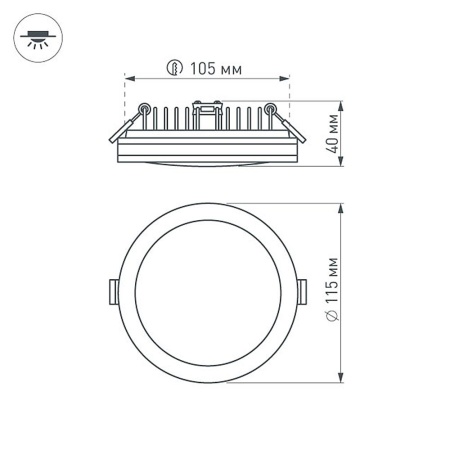 Светодиодная панель LTD-115SOL-15W White (Arlight, IP44 Пластик, 3 года)