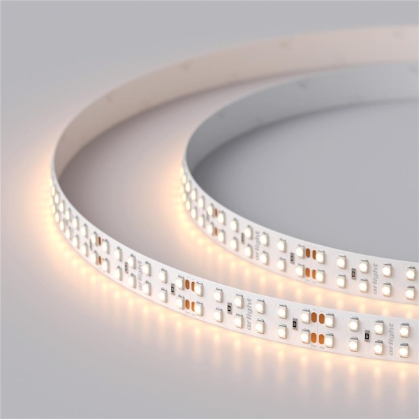 Светодиодная лента RT 2-5000 24V Warm2700 2x2 (3528, 1200 LED, LUX) (Arlight, 19.2 Вт/м, IP20)