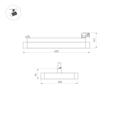 Светильник LGD-AFINA-4TR-S600x300-50W Day4000 (WH, 110 deg, 230V) (Arlight, IP20 Металл, 5 лет)