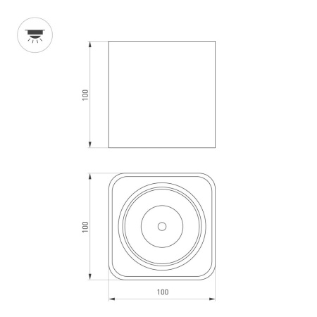 Светильник SP-CUBUS-S100x100-8W Warm3000 (WH, 45 deg, 230V) (Arlight, IP20 Металл, 3 года)