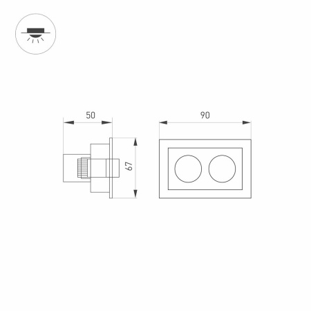 Светильник MS-ORIENT-BUILT-TURN-TC-S67x90-5W Warm3000 (BK-BK, 30 deg, 230V) (Arlight, IP20 Металл, 5 лет)