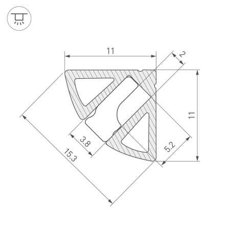 Профиль SL-KANT-H11-2000 ANOD BLACK (Arlight, Алюминий)