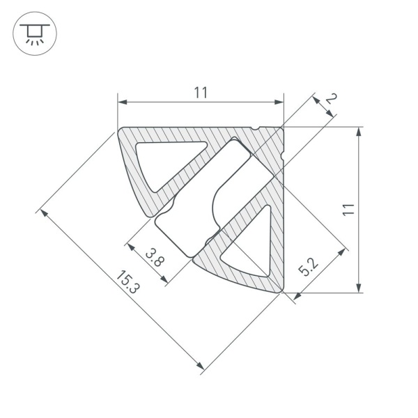 Профиль SL-KANT-H11-2000 ANOD BLACK (Arlight, Алюминий)