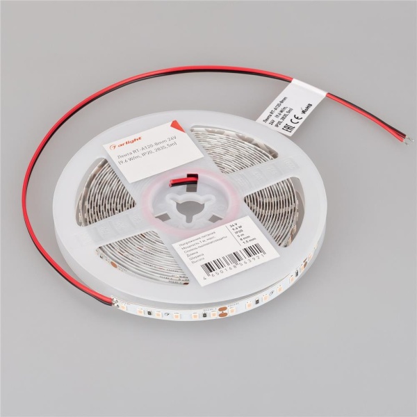 Светодиодная лента RT-A120-8mm 24V Violet (9.6 W/m, IP20, 2835, 5m) (Arlight, -)